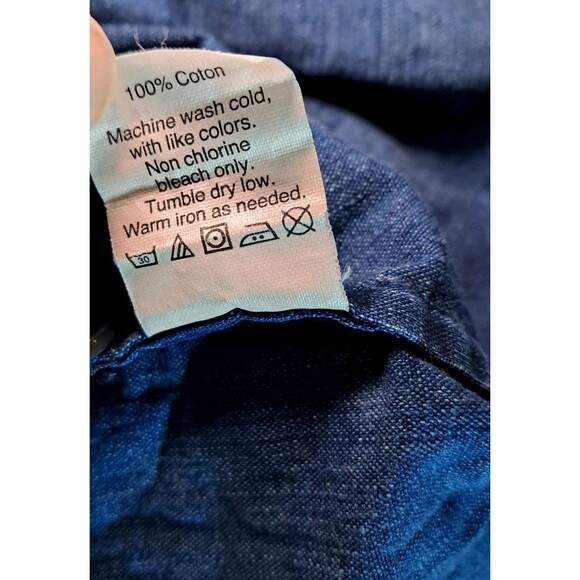 J.Crew Petite Size SP Half Button Denim Shirt Long Sleeve Patch Pockets Blue - Picture 10 of 10